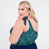 Calypsa Women's Plus Size One Shoulder Layla Crop Swim Top WIth Built In Bra - 3 of 4