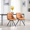 Sapphtopaz Dining Chairs Thickened Fabric Upholstered Bar Chair Lounge Chair with Metal Legs Side Chairs Set of 2 for Dining Room, Living Room - 3 of 4