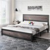 Industrial Design Platform Bed Frame with Headboard: Metal Slat Support & Built-in Charging Station – No Spring Box Required, Easy Assembly - 3 of 4