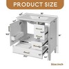 30" Bathroom Vanity with Ceramic Sink, Soft-Close Door with Built-in Shelf, Deep Drawer, Standard Drawer, Long Divider Drawer - Leovsnove - 3 of 4