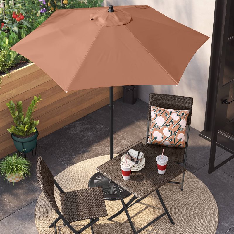 6' Round Outdoor Patio Market Umbrella with Black Pole - Room Essentials™, 3 of 8