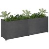 vidaXL Planter Outdoor Patio Raised Garden Bed Flower Box Solid Wood Pine White 2 pcs - 3 of 4