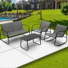 Kozyard 4 Pieces Metal Patio Conversation Set with Gray Breathable Textilence Seating Powder Coated Metal Frame  for Garden Poolside Backyard - 3 of 4