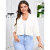 Womens Cropped Cardigan Sweaters 3/4 Sleeve Open Front Short Bolero Shrugs Lightweight Knit Shrug Plus Size - 2 of 4