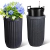 Self Watering Pots, Outdoor Marble Finish Tall Planters with Water Level Monitor, Large Plant Pots for Indoor Plants, Home, Office, Patio - 3 of 4