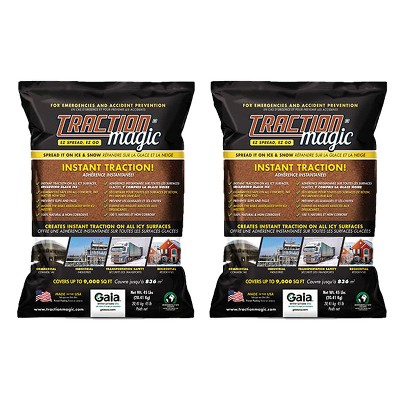 Traction Magic Quick Application All Natural Ice and Snow Melt Granule Crystals for Sidewalks, Driveways, Parking Lots, 45 Pound Bag (2 Pack)