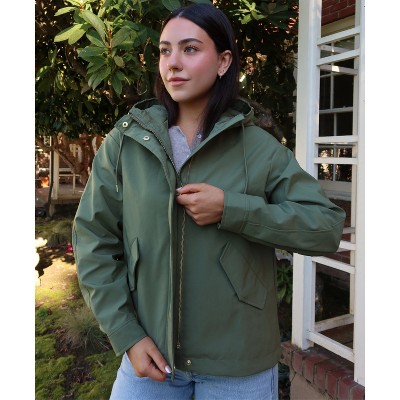 Rokka&Rolla Women's Full Zip Jacket Hooded Windbreaker-Olive, size XX Large — фото 4