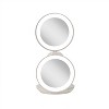 4.75" Round Dual LED Lighted Travel Makeup Mirror - Zadro: Portable, 10x Magnifying, Spot Clean, Battery Operated - 3 of 4