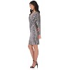 Rekucci Women's Flattering Long Sleeve Crossover Dress – Slimming V-Neck Knee Length - Black/White Bubbly Print , 12 - 2 of 3