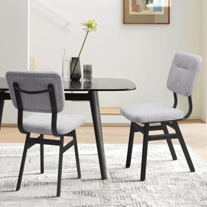 Subrtex Modern Comfy Linen Fabric Upholstered Dining Chair With Metal Frame - 1 of 4