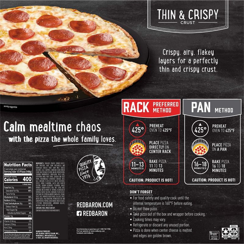 Red Baron Frozen Pizza Thin &#38; Crispy Pepperoni - 15.77oz, 5 of 12