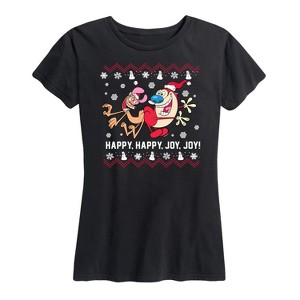 Women's - Ren & Stimpy - Happy Happy Joy Joy Short Sleeve Graphic T-Shirt - 1 of 4