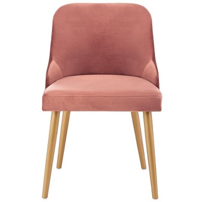 Dusty Rose Velvet Upholstered Side Chair with Gold Legs