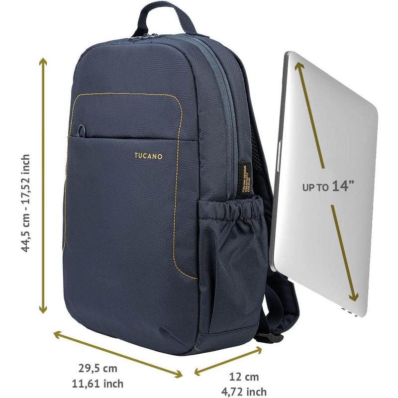 Tucano Lup Backpack in Technical Fabric for Notebook 13.3"/14, MacBook Air 13"/MacBook PRO 13"/MacBook PRO 14". Padded pocket inside Blue, 4 of 10