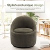 Modern Barrel Swivel Chairs with Concealed Storage, Round Upholstered Accent Chairs - 2 of 4