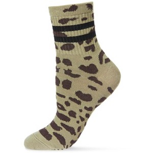 Memoi Women's Running Wild Ringer Cotton Blend Crew Sock - 1 of 2