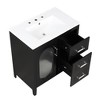 NicBex 30" Bathroom Storage Cabinet with Sink, Morden Bathroom Vanity, 2 Drawers and 1 Spacious Cabinet with Adjustable Shelf for Bathroom, Black - 4 of 4