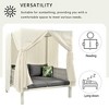 ELJGET Outdoor Daybed Set with Curtains, PE Wicker Poolside Sunbed with Removable Cushions for Backyard, Porch - 3 of 4