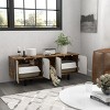 LAOTIES Hidden Litter Box Furniture,57" Cat Litter Box Enclosure with Double Cabinets,TV Stand Style,Sand Pad,Ventilation - 3 of 4