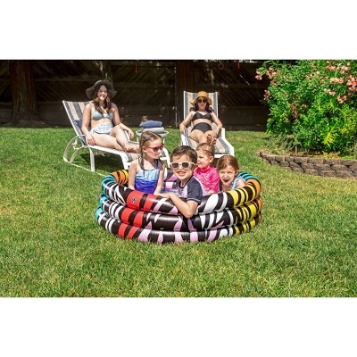 Multicolor Zebra Pattern Inflatable Round Kiddie Pool