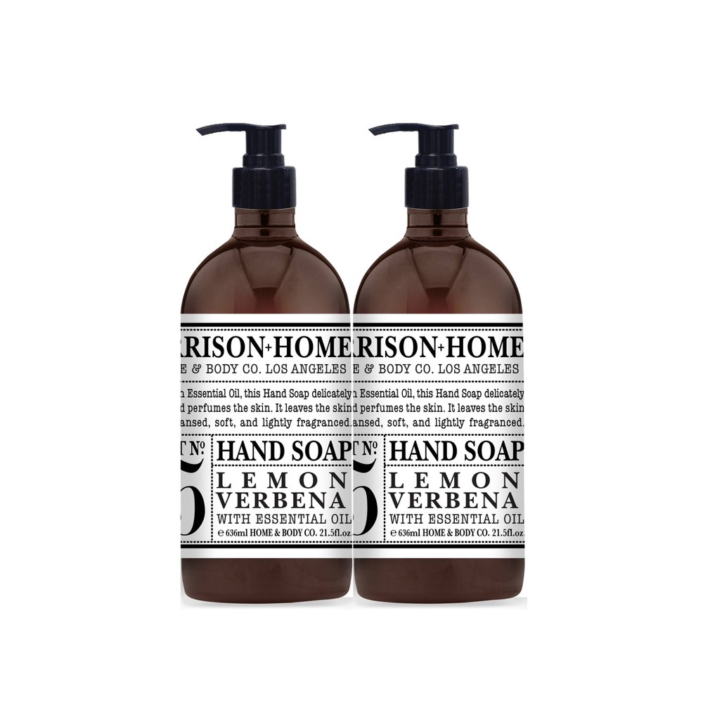 Photos - Shower Gel Garrison + Home Glass Hand Soaps - Lemon Verbena - 21.5 fl oz/2pk