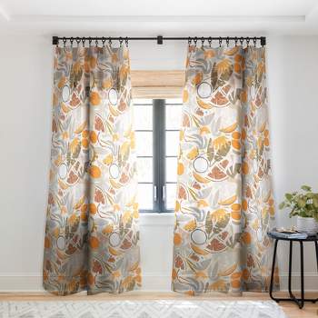 Evamatise Tiki Picnic Mid Century Modern Single Panel Sheer Window Curtain - Deny Designs