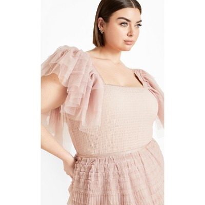 Women's Plus Size Azariah Bodysuit - dusty pink | CITY CHIC