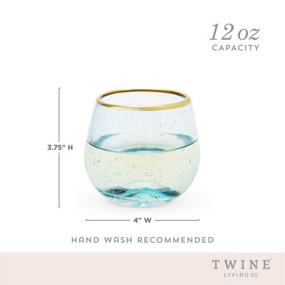 Twine Aqua Bubble Wine Glasses