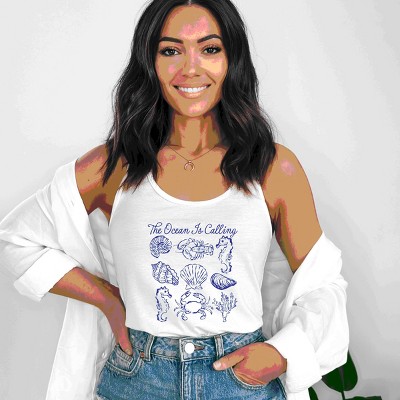 Simply Sage Market The Ocean Is Calling Collage Racerback Tank