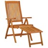 vidaXL Folding Patio Chairs with Footrests 2 pcs Solid Wood Eucalyptus - 2 of 4
