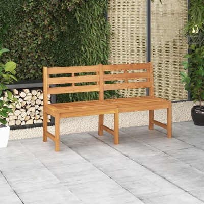 vidaXL Solid Teak Wood Patio Bench - 59.1" Outdoor Garden Furniture with Fine Sanded Finish and Extra Stability, Weather Resistant