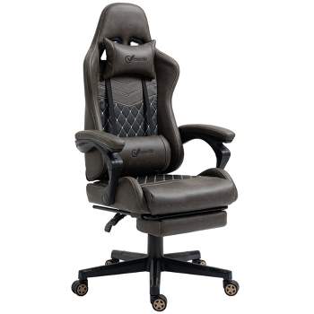 Vinsetto Racing Gaming Chair Diamond PU Leather Office Gamer Chair High Back Swivel Recliner with Footrest, Lumbar Support, Adjustable Height