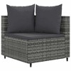vidaXL Patio Sofa Set with Cushions Lounge Setting Outdoor Furniture Poly Rattan - Gray 4 Piece - 3 of 4