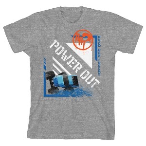 Monster Trucks Power Out Youth Heather Gray Short Sleeve Crew Neck Tee - 1 of 2
