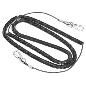 Unique Bargains Retractable Rod Pliers Paddles Fishing Coiled Lanyard with Metal Clips 26.2ft - 1 of 4