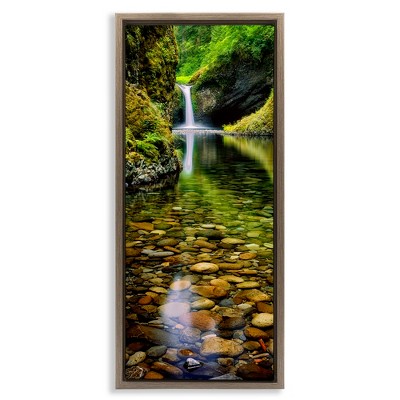 Stupell Industries Clear Stream Waterfall Photography, 15" x 31"