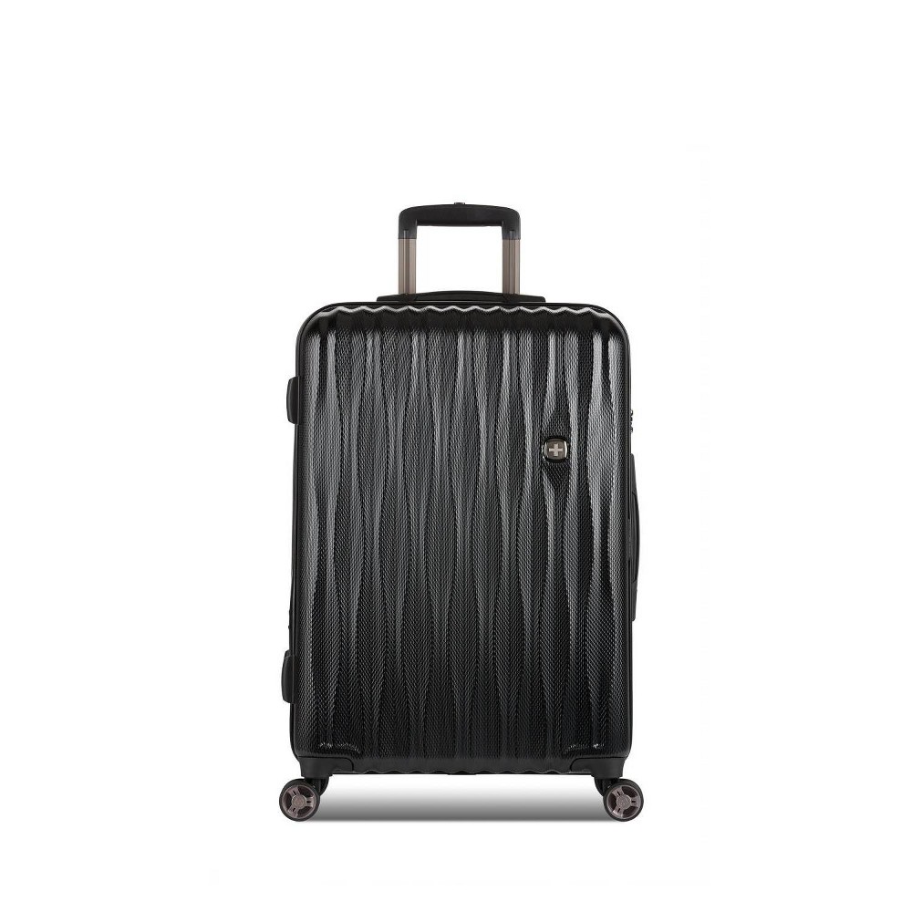 Photos - Travel Accessory Swiss Gear SWISSGEAR Energie Hardside Medium Checked Spinner Suitcase - Black 