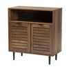 Baxton Studio Baylah Mid-Century Modern Natural Brown Finished Wood and Black Metal 2-Door Sideboard - 2 of 4
