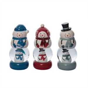 Transpac Ceramic Snow Globe Snowman Figurines Set of 3 Home Decorations Christmas - 1 of 1