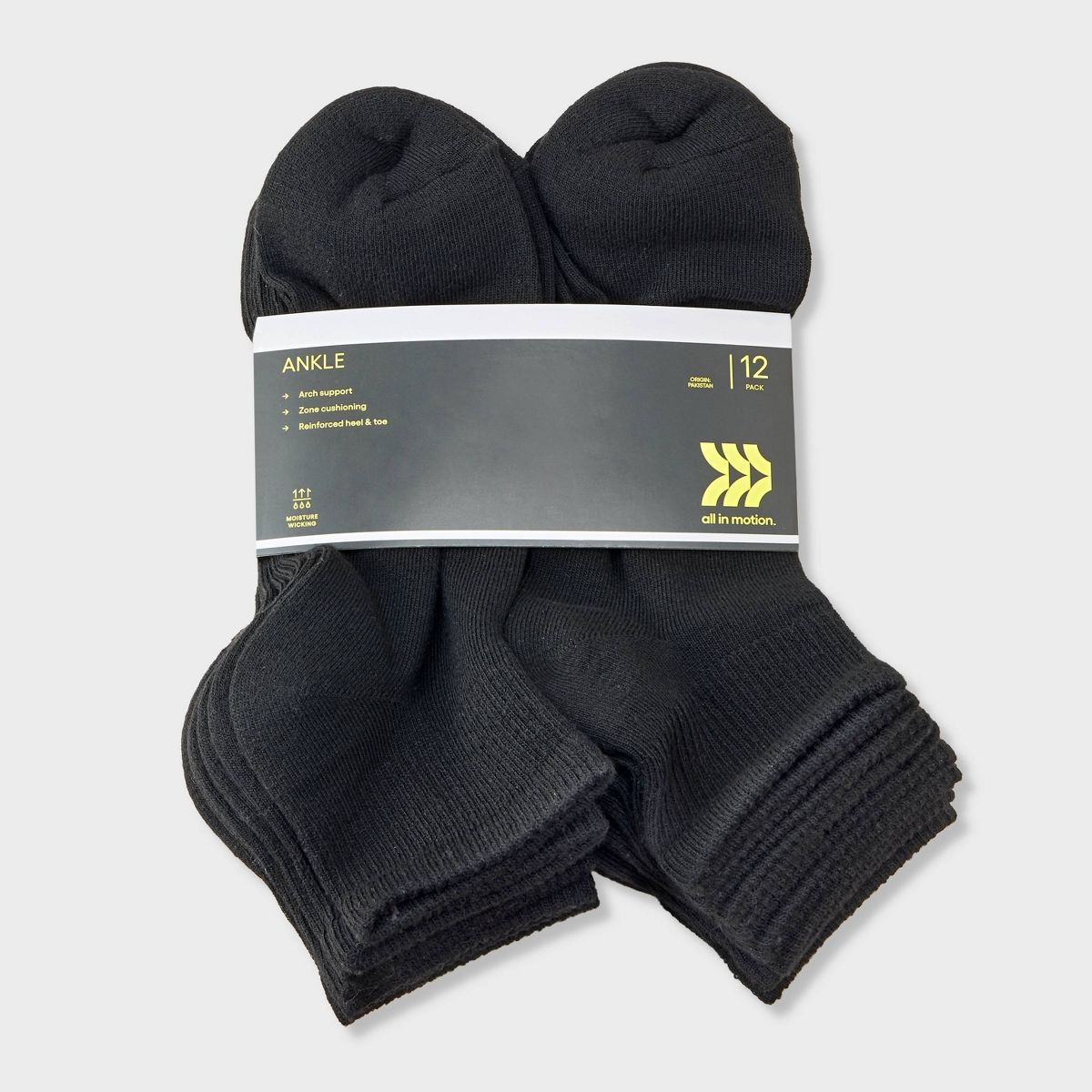 Men's New 12pk Value Ankle Socks - All In Motion™ 6-12 - thumbnail 6