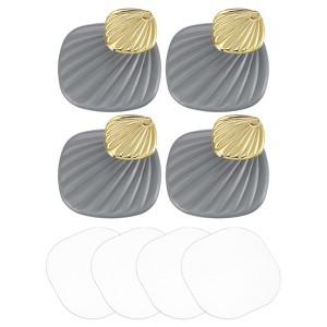 Unique Bargains Stainless Steel Adhesive Waterproof Wall Decorative Hooks and Hangers 4 Pcs - 1 of 4