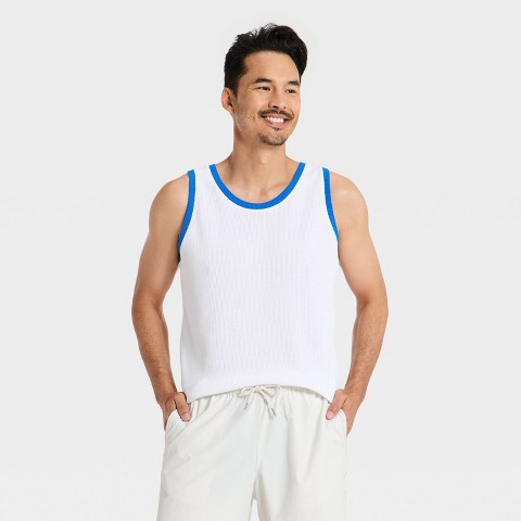 Мужские рубашки Goodfellow & Co Men's Casual Summer Tank Top - Goodfellow & Co™ White/Blue L