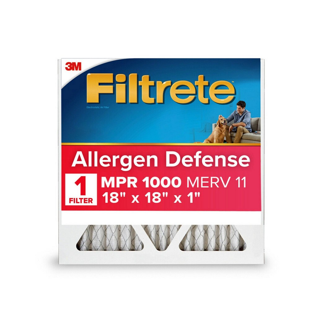 Filtrete Micro Allergen 18x18x1, Air Filter: MERV 11 Electrostatic Furnace Filter, Captures Dust & Pet Dander