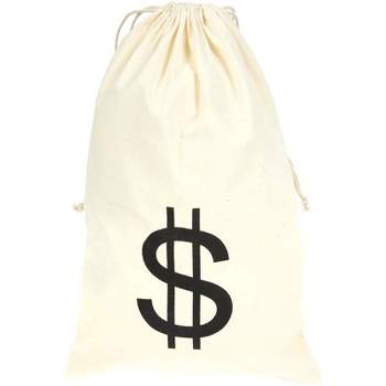 Juvale Fake Money Drawstring Bag with Dollar Sign, Humorous Party Favor Carry Bag 16 x 11"