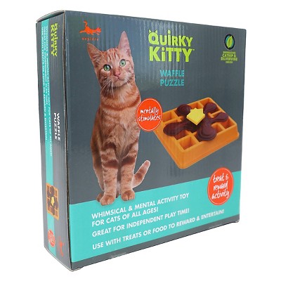 Quirky Kitty Waffle Puzzle Cat Toy - Orange