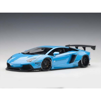 Lamborghini Aventador LB-Works Metallic Sky Blue with Black Wheels 1/18 Model Car by Autoart