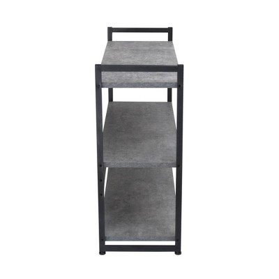 Gray and Black 3-Tier Industrial Bookshelf