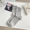 Anna-Kaci Women's 6-Pack Ruffle Trim Crew Socks with Ribbed Texture and Delicate Bow Accent - 4 of 4