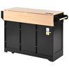 Maliang 55.7'' Large Kitchen Island with 2 Drop Leaf, Power Outlet, Spice & Towel Rack , 3 Drawers, for Kitchen, Dining Room - 2 of 4