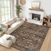 Vintage Area Rug Washable Floral Print Indoor Carpet with Non-Slip Backing - 4 of 4